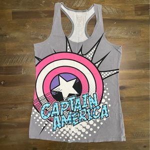 ✅ Marvel Comics Captain America graphic racerback tank top
